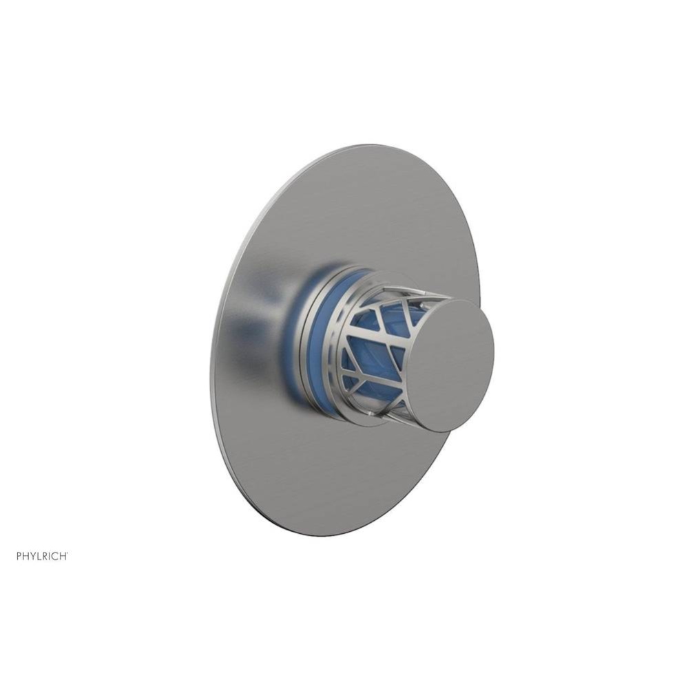 Satin Chrome Jolie Round Thermostatic/Pressure Balance Shower Trim With Round Cutaway Handle And L