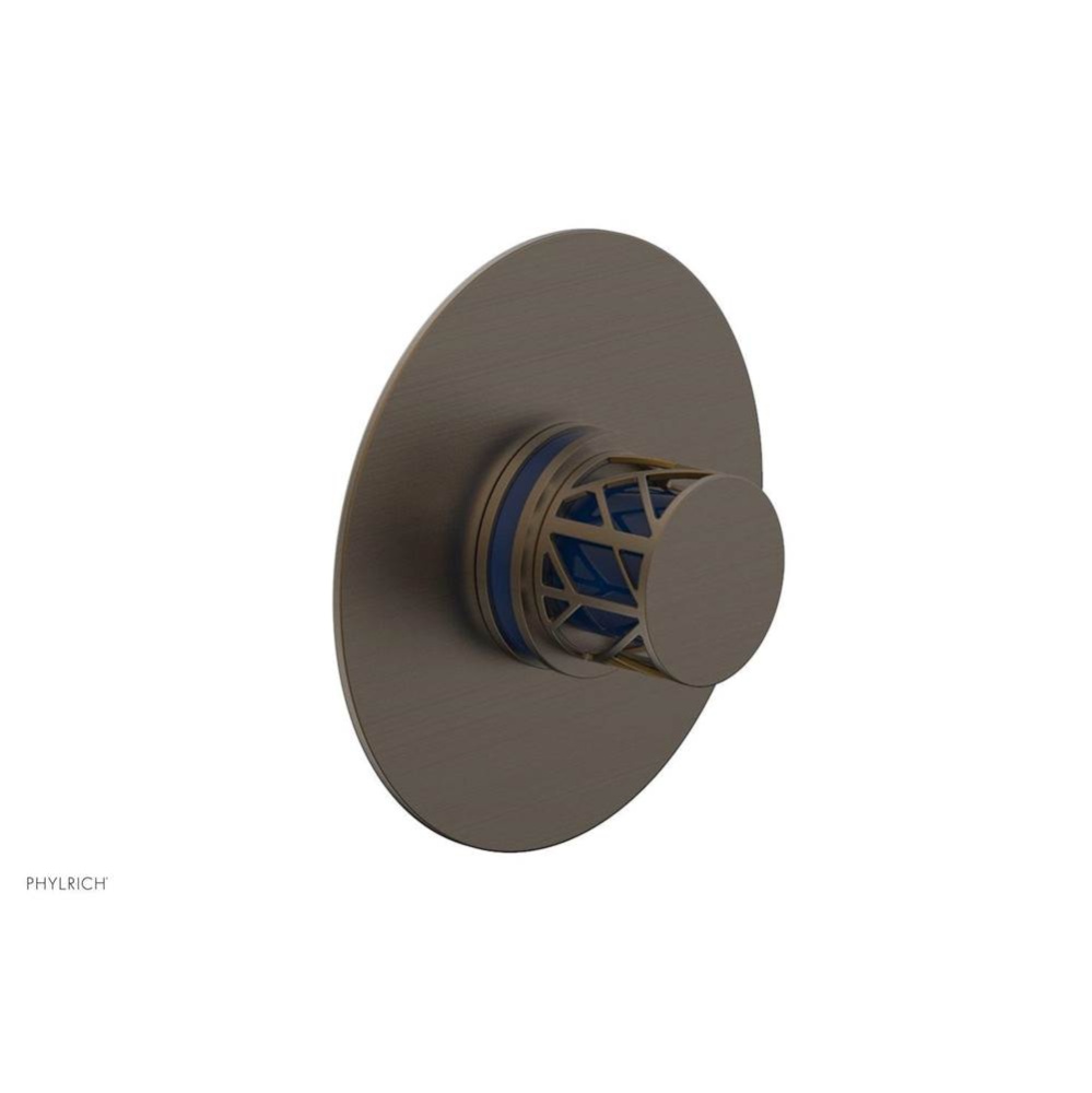 Old English Brass Jolie Round Thermostatic/Pressure Balance Shower Trim With Round Cutaway Handle