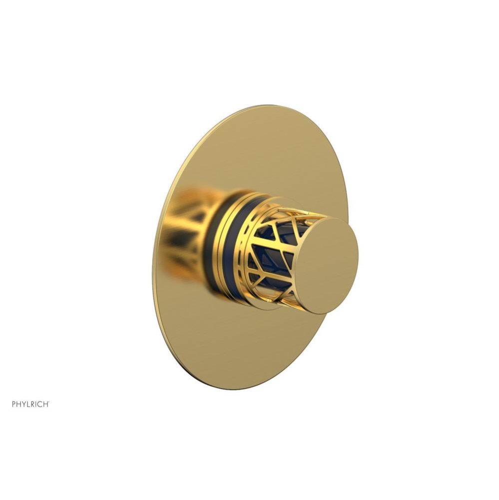 Satin Gold Jolie Round Thermostatic/Pressure Balance Shower Trim With Round Cutaway Handle And Nav