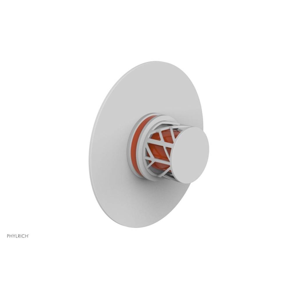 Satin White Jolie Round Thermostatic/Pressure Balance Shower Trim With Round Cutaway Handle And Or