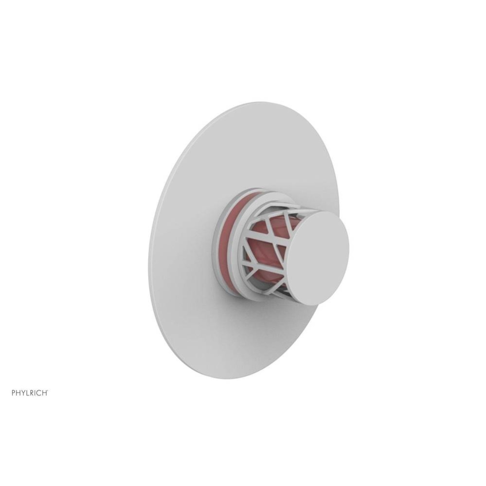 Satin White Jolie Round Thermostatic/Pressure Balance Shower Trim With Round Cutaway Handle And Pi