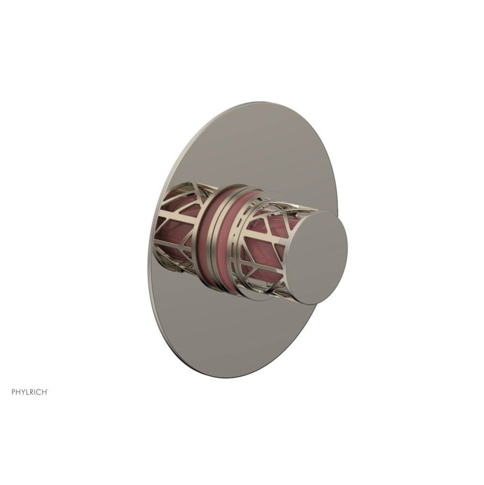 Polished Nickel Jolie Round Thermostatic/Pressure Balance Shower Trim With Round Cutaway Handle An