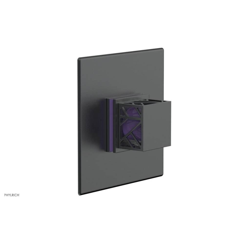 Gunmetal Gray Jolie Square Thermostatic/Pressure Balance Shower Trim With Square Cutaway Handle An