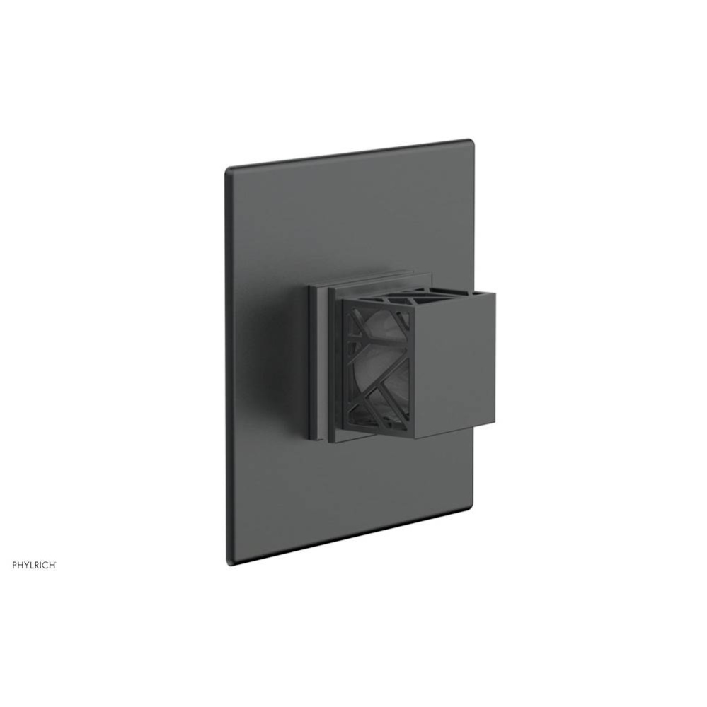 Gunmetal Gray Jolie Square Thermostatic/Pressure Balance Shower Trim With Square Cutaway Handle An