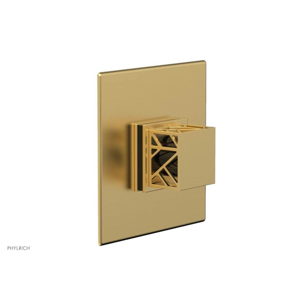 Burnished Gold Jolie Square Thermostatic/Pressure Balance Shower Trim With Square Cutaway Handle A
