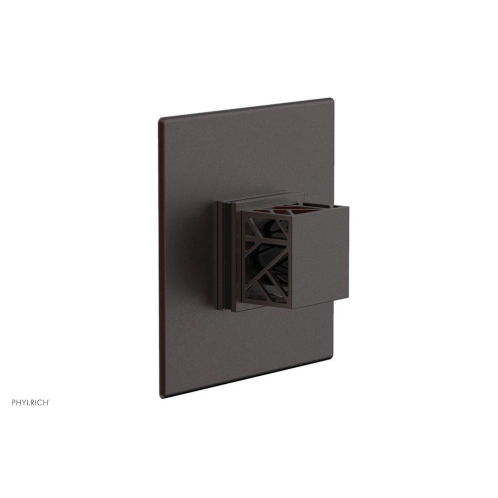 Weathered Copper Jolie Square Thermostatic/Pressure Balance Shower Trim With Square Cutaway Handle