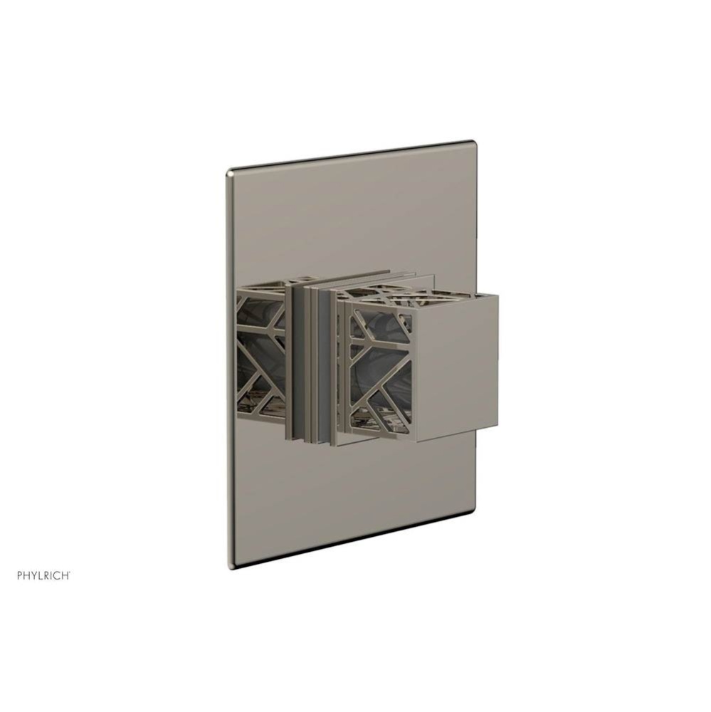 Polished Nickel Jolie Square Thermostatic/Pressure Balance Shower Trim With Square Cutaway Handle