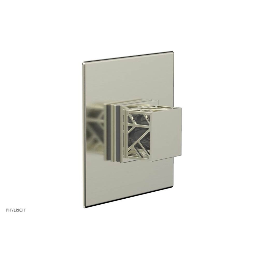 Satin Nickel Jolie Square Thermostatic/Pressure Balance Shower Trim With Square Cutaway Handle And