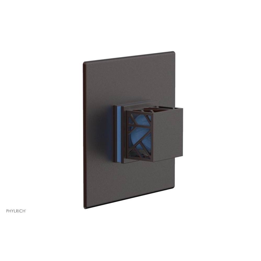 Weathered Copper Jolie Square Thermostatic/Pressure Balance Shower Trim With Square Cutaway Handle