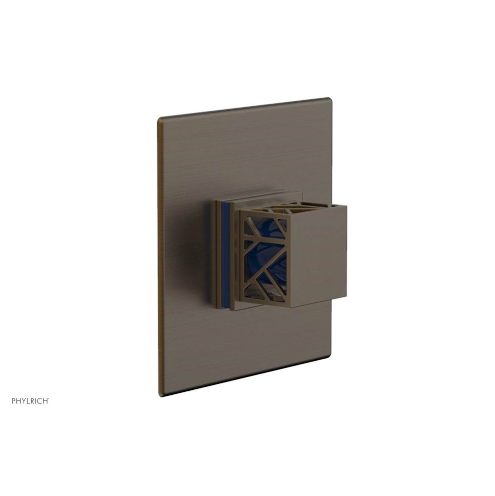 Old English Brass Jolie Square Thermostatic/Pressure Balance Shower Trim With Square Cutaway Handl