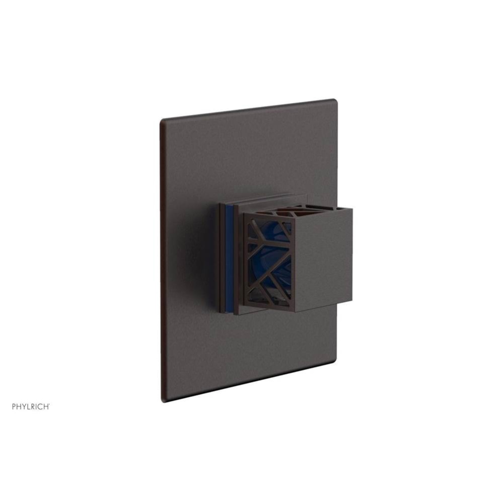 Weathered Copper Jolie Square Thermostatic/Pressure Balance Shower Trim With Square Cutaway Handle