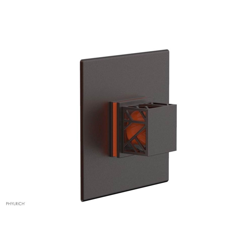 Weathered Copper Jolie Square Thermostatic/Pressure Balance Shower Trim With Square Cutaway Handle