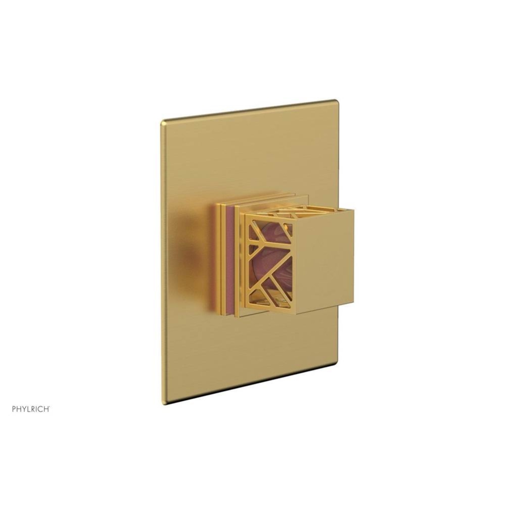 Burnished Gold Jolie Square Thermostatic/Pressure Balance Shower Trim With Square Cutaway Handle A