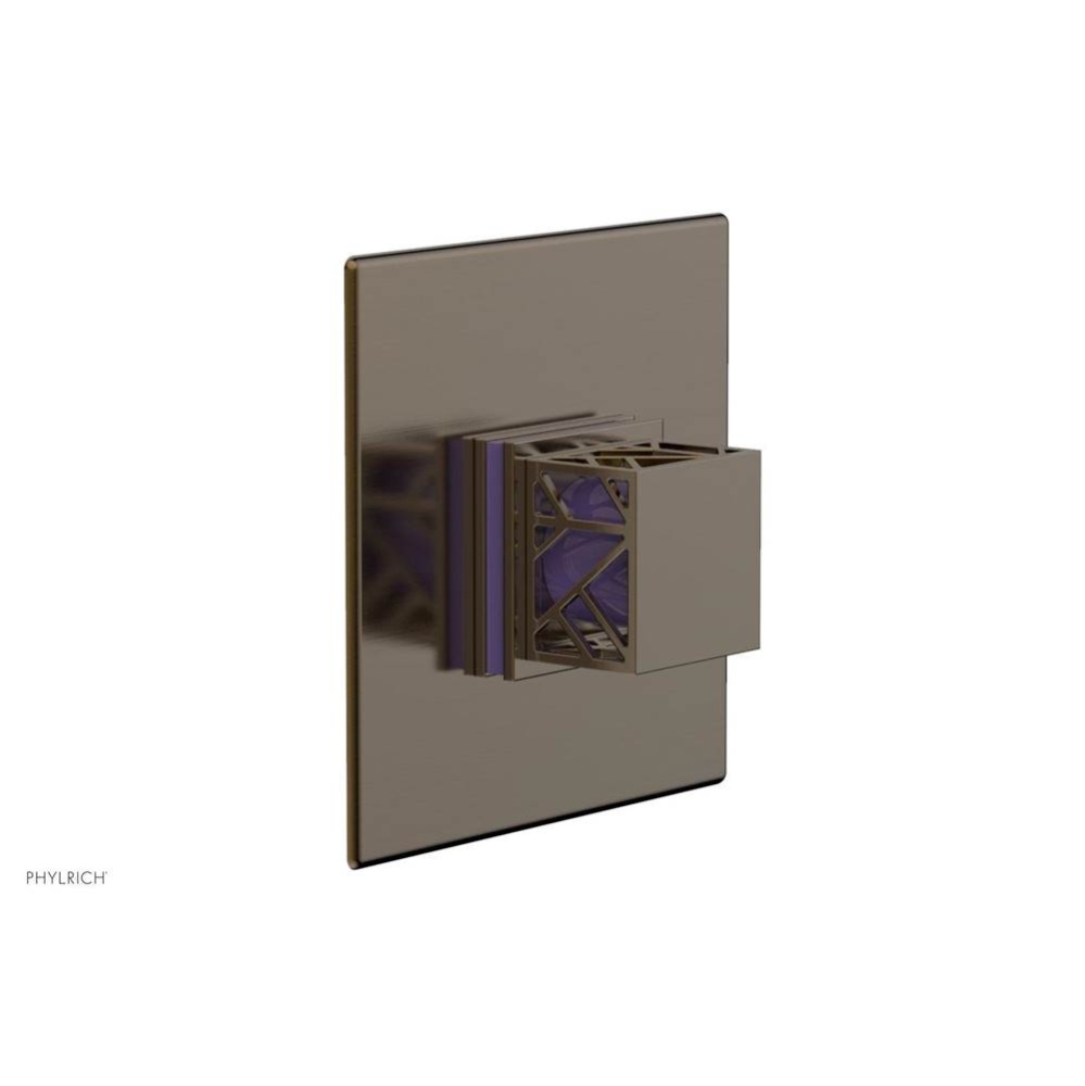 Antique Brass Jolie Square Thermostatic/Pressure Balance Shower Trim With Square Cutaway Handle An