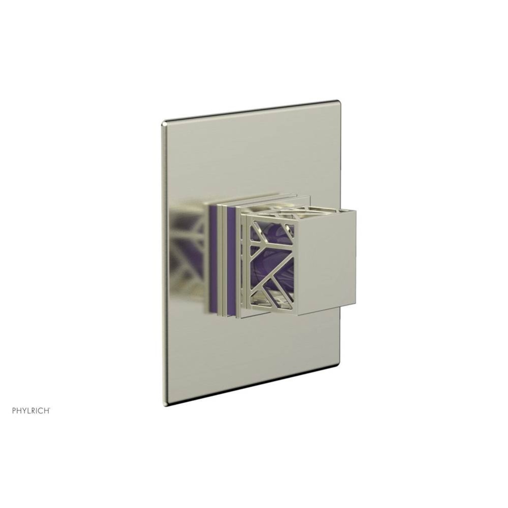 Satin Nickel Jolie Square Thermostatic/Pressure Balance Shower Trim With Square Cutaway Handle And