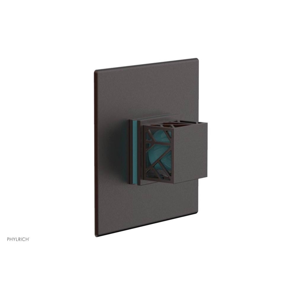 Weathered Copper Jolie Square Thermostatic/Pressure Balance Shower Trim With Square Cutaway Handle
