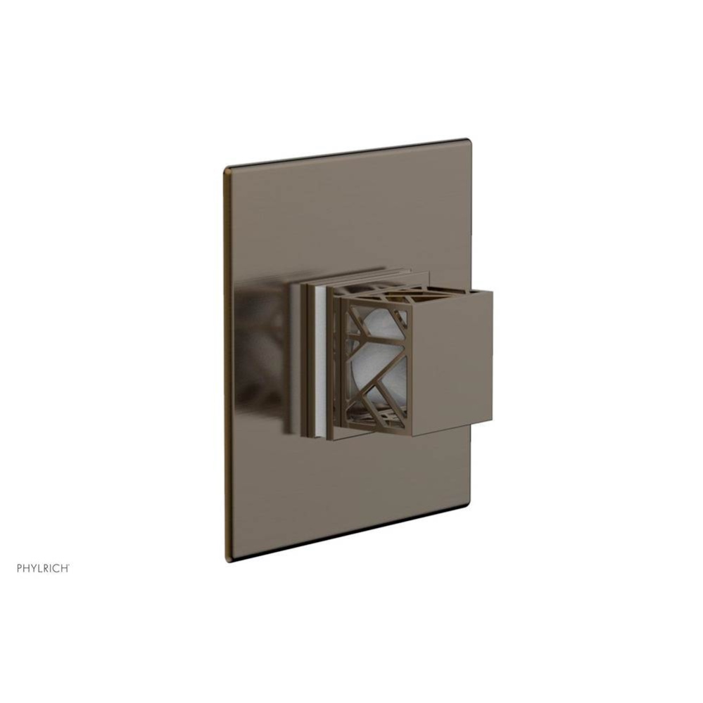 Antique Brass Jolie Square Thermostatic/Pressure Balance Shower Trim With Square Cutaway Handle An