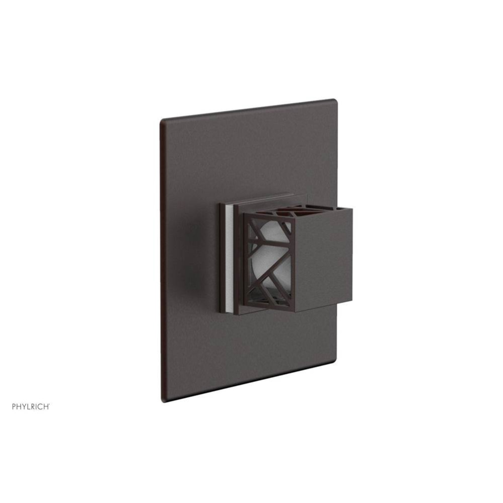Weathered Copper Jolie Square Thermostatic/Pressure Balance Shower Trim With Square Cutaway Handle