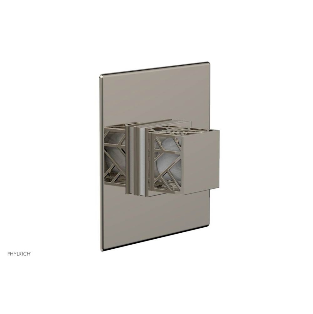Polished Nickel Jolie Square Thermostatic/Pressure Balance Shower Trim With Square Cutaway Handle