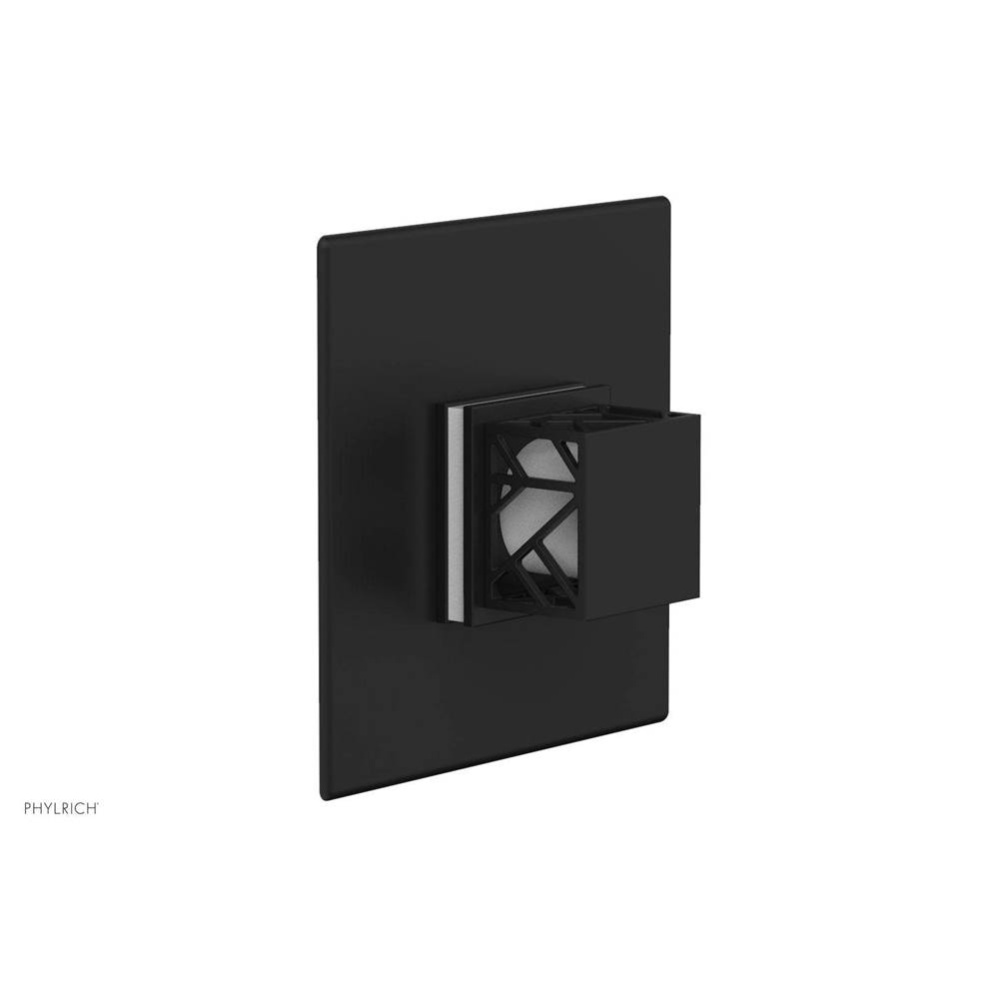 Matte Black Jolie Square Thermostatic/Pressure Balance Shower Trim With Square Cutaway Handle And