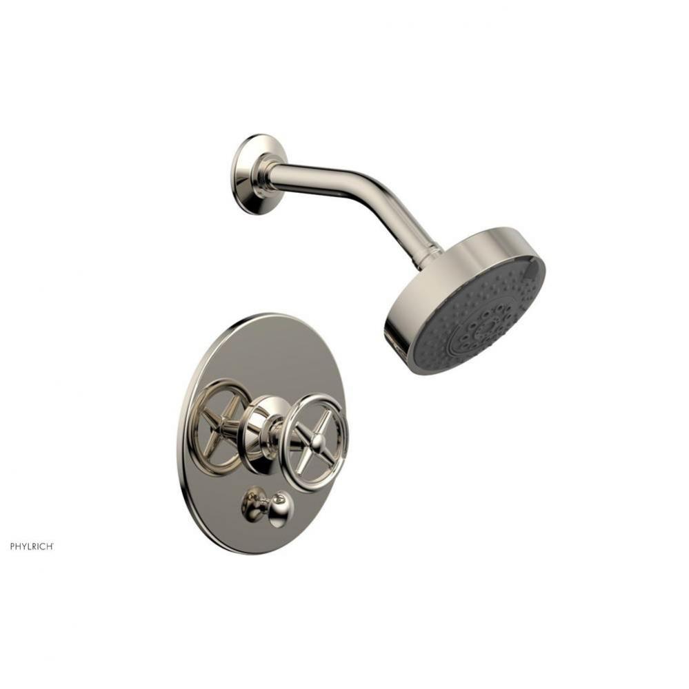Pb  Works  Shwr And Div Set, Cross Handle