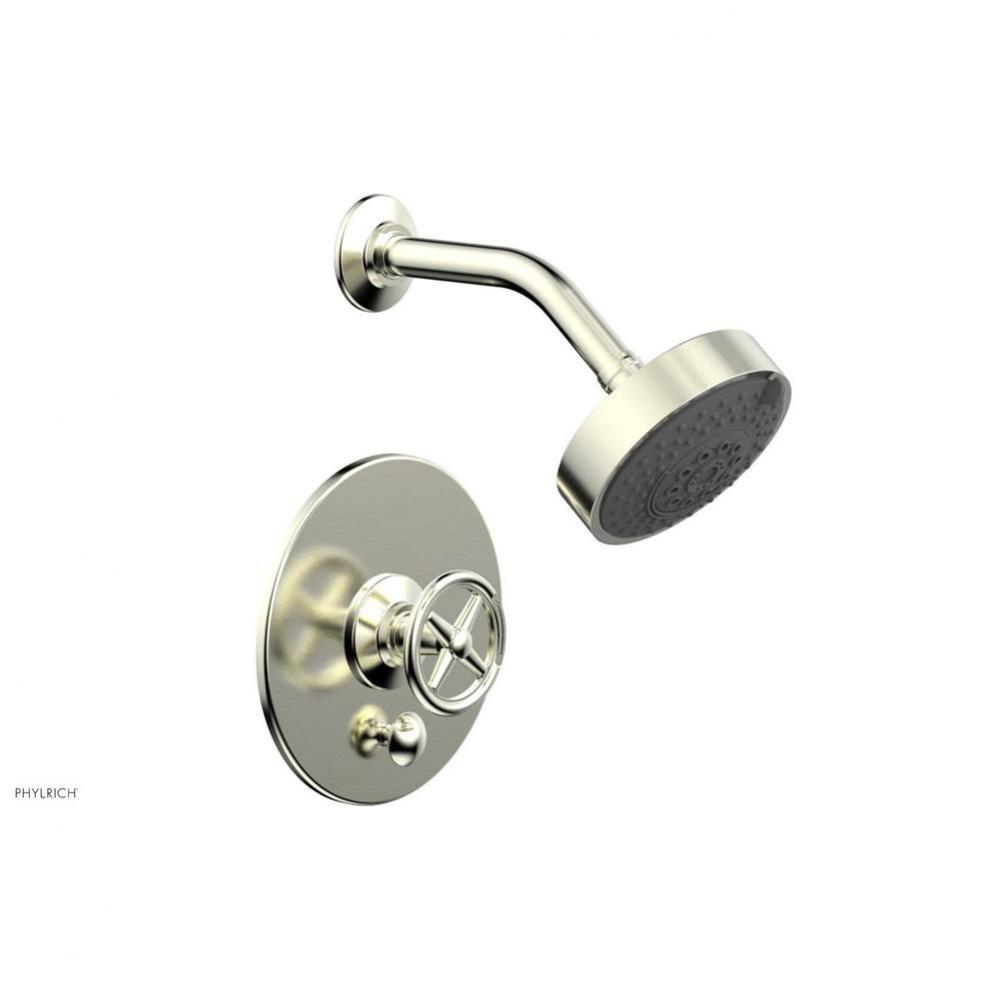 Pb  Works  Shwr And Div Set, Cross Handle