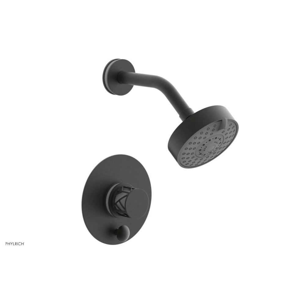 Oil Rubbed Bronze Jolie Pressure Balance Shower Set With Round Diverter Trim, Round Cutaway Handle