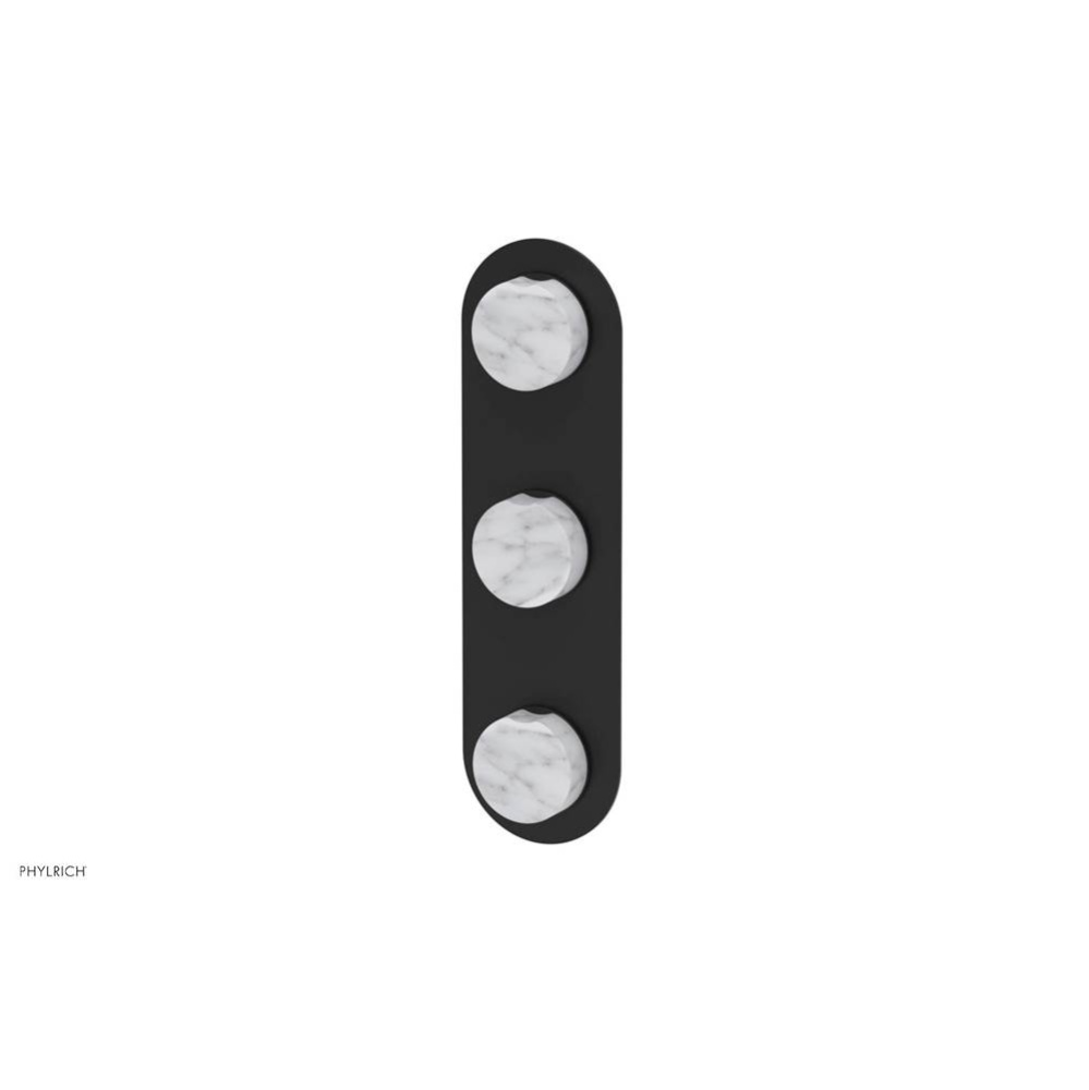 Trim Plate White Mrbl Three Handle Rnd Circ