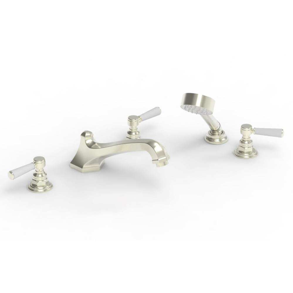 Deck Tub W/ Hand Shower Trim, Lever Hdl, Hex Trad