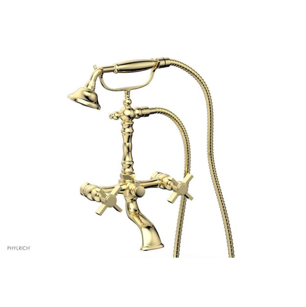 BASIC Exposed Tub & Hand Shower - Blade Cross Handle K2393-08