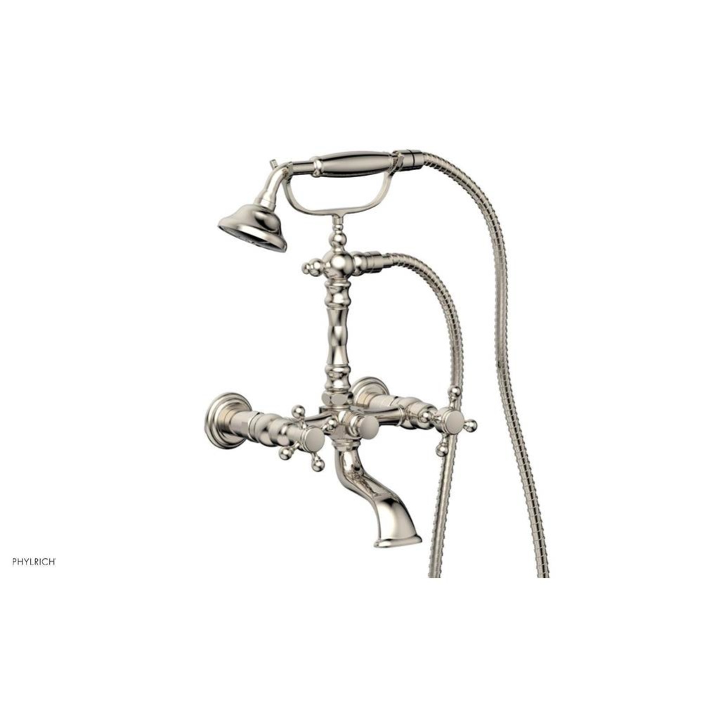 Hex Traditional Cross  Handle On Exposed Tub  & Shower Set