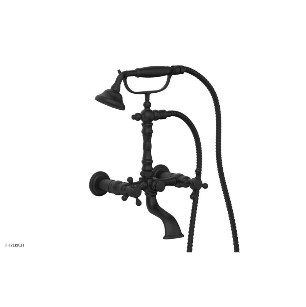 Hex Traditional Cross  Handle On Exposed Tub  & Shower Set