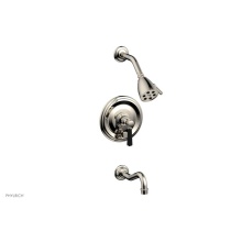 Phylrich 161-28/014X040 - Pb Tub & Shower Trim Kit Rnd Plate, Marble Lever Hdl