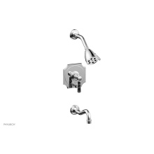 Phylrich 161-31/026X030 - Pb Tub & Shower Trim Kit Scalloped Plate, Marble Lever Hdl