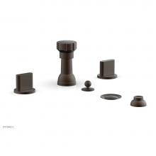 Phylrich 183-60/10B - Four Hole Bidet Set Rond, Blade Handle