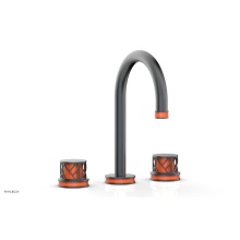Phylrich 222-01-15GX042 - Gunmetal Gray Jolie Widespread Lavatory Faucet With Gooseneck Spout, Round Cutaway Handles, And Or
