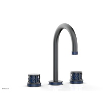 Phylrich 222-01-15GX044 - Gunmetal Gray Jolie Widespread Lavatory Faucet With Gooseneck Spout, Round Cutaway Handles, And Na