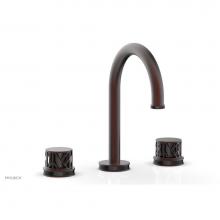 Phylrich 222-01/10BX041 - Oil Rubbed Bronze Jolie Widespread Lavatory Faucet With Gooseneck Spout, Round Cutaway Handles, An