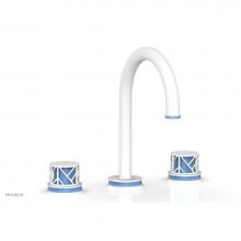 Phylrich 222-01-043X043 - JOLIE Widespread Faucet - Round Handles with ''Light Blue'' Accents 222-01