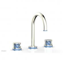 Phylrich 222-01-002X043 - French Brass (Living Finish) Jolie Widespread Lavatory Faucet With Gooseneck Spout, Round Cutaway