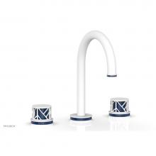 Phylrich 222-01-044X044 - JOLIE Widespread Faucet - Round Handles with ''Navy Blue'' Accents 222-01