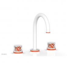 Phylrich 222-01-042X042 - JOLIE Widespread Faucet - Round Handles with ''Orange'' Accents 222-01