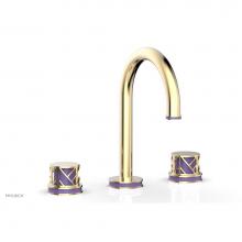 Phylrich 222-01/040X046 - Matte Black Jolie Widespread Lavatory Faucet With Gooseneck Spout, Round Cutaway Handles, And Purp
