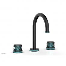 Phylrich 222-01-05AX049 - Antique Copper Jolie Widespread Lavatory Faucet With Gooseneck Spout, Round Cutaway Handles, And T