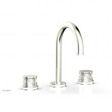 Phylrich 222-01/025X051 - Polished Gold Jolie Widespread Lavatory Faucet With Gooseneck Spout, Round Cutaway Handles, And Gl
