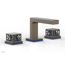 Phylrich 222-02-15GX043 - Gunmetal Gray Jolie Widespread Lavatory Faucet With Rectangular Low Spout, Square Cutaway Handles,