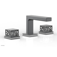 Phylrich 222-02-15GX048 - Gunmetal Gray Jolie Widespread Lavatory Faucet With Rectangular Low Spout, Square Cutaway Handles,