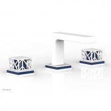 Phylrich 222-02-050X044 - Satin White Jolie Widespread Lavatory Faucet With Rectangular Low Spout, Square Cutaway Handles, A