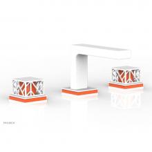 Phylrich 222-02-050X042 - Satin White Jolie Widespread Lavatory Faucet With Rectangular Low Spout, Square Cutaway Handles, A