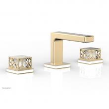 Phylrich 222-02-015X051 - Satin Nickel Jolie Widespread Lavatory Faucet With Rectangular Low Spout, Square Cutaway Handles,